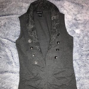 dark gray vest